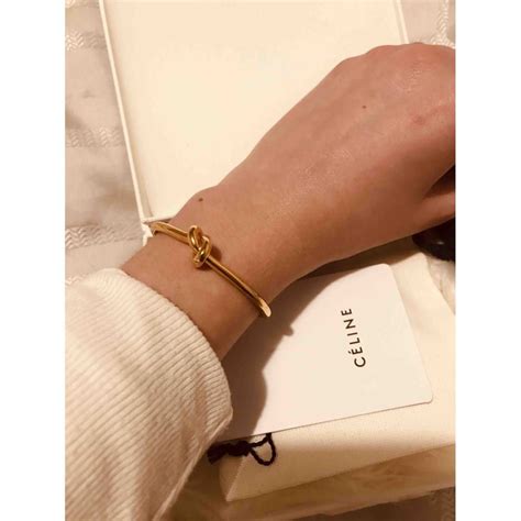 celine knot bracelet gold|authentic Celine bracelets.